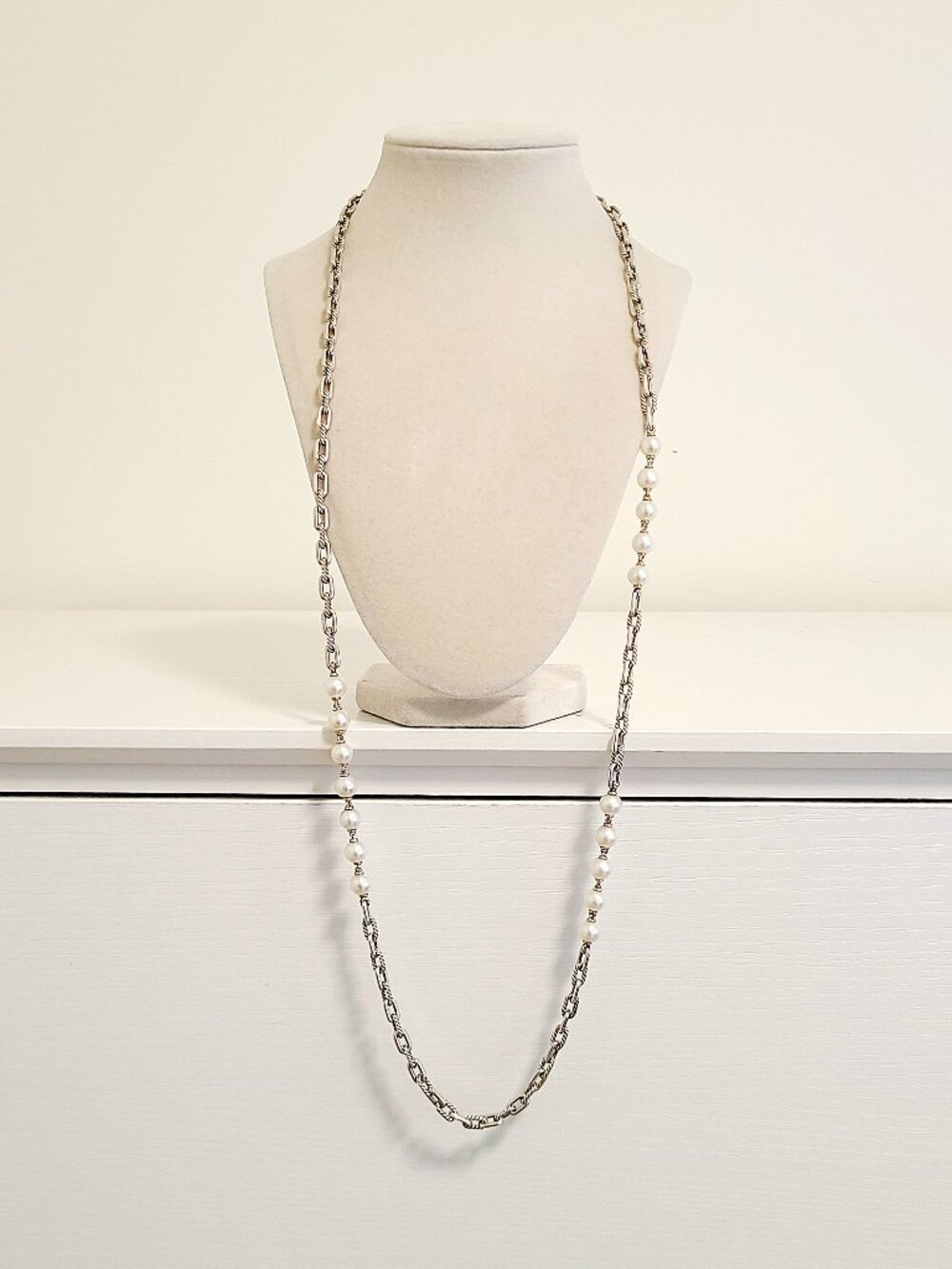 David Yurman Madison Chain Necklace w/ Pearls - 36" - RARE - Picture 13 of 15